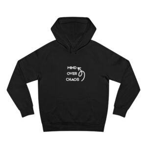 Men’s Black Hoodie – “Mind Over Chaos” | Mental Strength & Mental Health Awareness Sweatshirt
